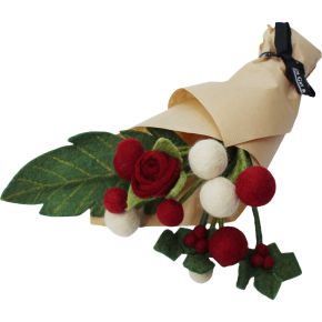 Gry & Sif Weihnachten Bouqet Blumen Sarala Höhe 45 cm grün, rot