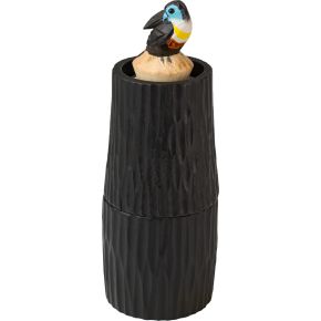 Wildlife Garden Salzmühle / Pfeffermühle schwarz Tukan blau Höhe 19 cm