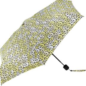 Marimekko Unikko Mini Regenschirm manuell schwarz, gelb, grün, weiß