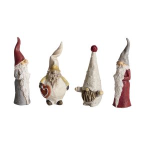 Nääsgränsgården Tomte Pettersson Familie Höhe 7 cm 4 tlg. Set grau, rot