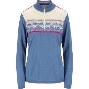 Dale of Norway Damen Merino Pullover mit Kragen blue shadow, creme Liberg