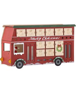 Bloomingville Adventskalender Höhe 21 cm Länge 37 cm Breite 11,5 cm rot Bus Edward