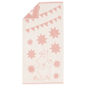 Moomin by Arabia Mumins Snorkmädchen Sterne Duschtuch 70x140 cm (Öko-Tex) rosa, creme