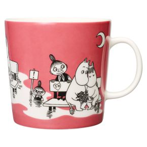 Moomin by Arabia Mumins Tasse / Becher 0,4 l rosa, cremeweiß, schwarz