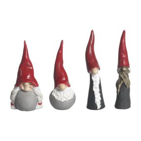 Nääsgränsgården Tomte Andersson Familie bis Höhe 10 cm 4 tlg. Set grau, rot