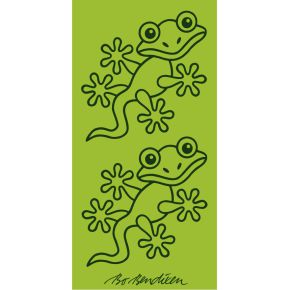 Bo Bendixen Duschtuch (Öko-Tex) Gecko 70x140 cm lime, dunkelgrün