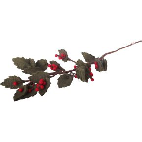 Gry & Sif Weihnachten Ilex Zweig Höhe 60 cm grün, rot