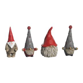 Nääsgränsgården Tomte Johnsson Familie Höhe 6 cm 4 tlg. Set grau, rot