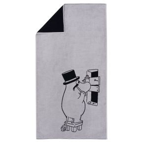 Moomin by Arabia Mumins Muminpapa Duschtuch 70x140 cm (Öko-Tex) grau, schwarz