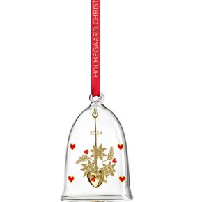 Holmegaard Weihnachten 2024 Ann-Sofi Romme Baumschmuck Glocke klar, gold, rot