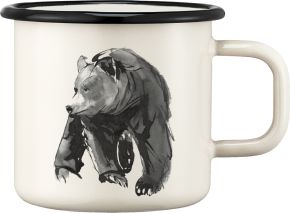 Muurla Teemu Järvi Bär Tasse / Becher Emaille 0,37 l creme, schwarz