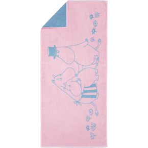 Moomin by Arabia Mumins Familienzeit Duschtuch 70x140 cm (Öko-Tex) rosa, blau