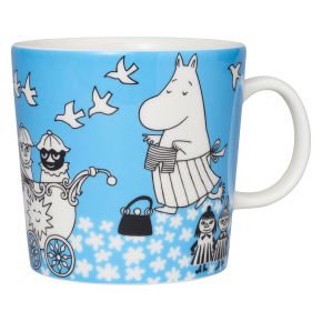 Moomin by Arabia Mumins Frieden Tasse / Becher 0,4 l blau, cremeweiß, schwarz