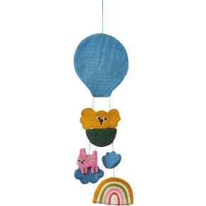 Klippan Kindermobile Sweet Dreams Wollfilz Handarbeit Länge 43 cm Ø 21 cm blau, mehrfarbig