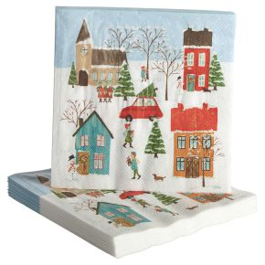 Nääsgränsgården Winter Papierservietten 33x33 cm 20 Stk. weiß, mehrfarbig