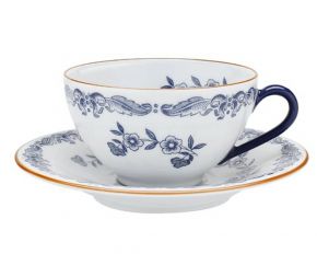 Rörstrand Ostindia Tasse 0,27 l 2 tlg. grau, graublau, braun