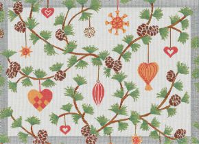 Ekelund Weihnachten / Winter Weihnachtliches Obst Tischset (Öko-Tex) 35x48 cm mehrfarbig