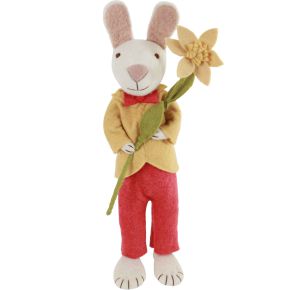 Gry & Sif Osterhase gelb, rot Jacke Narzisse Höhe 60 cm