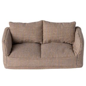 Maileg Puppenmöbel Couch Höhe 7,5 cm Breite 17 cm graubraun