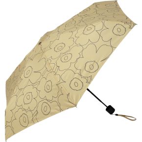 Marimekko Unikko Piirto Mini Regenschirm manuell beige, schwarz