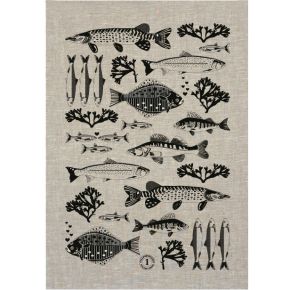 Anneko Design Geschirrtuch Fische 50x70 cm schwarz, natur