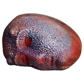 Kosta Boda Artist Collection Brains Los geht's Höhe 7,5 cm Breite 5,5 cm Länge 4,5 cm rust red, blau