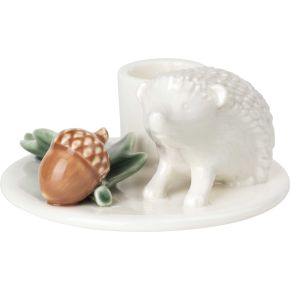 Dottir Nordic Design Winter Stories Igel Kerzenständer weiß, braun H 4,5 cm L 9,5 cm