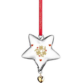 Holmegaard Weihnachten 2024 Ann-Sofi Romme Baumschmuck Stern klar, gold, rot