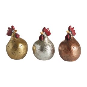 Nääsgränsgården Osterhühner metallic Höhe 5,2 cm 3er Set