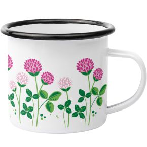 Anneko Design Tasse / Becher Emaille 0,3 l Klee violett, grün, weiß