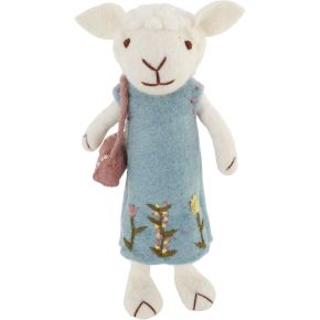 Gry & Sif Osterschaf blaues Kleid mit Handtasche Höhe 27 cm