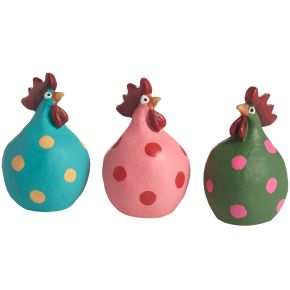 Nääsgränsgården Osterhühner Poppi Höhe 5,2 cm 3er Set türkis, rosa, grün