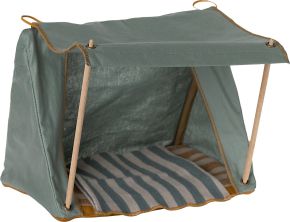 Maileg Puppenspielzeug für Maus Zelt Happy Camper mit Decke & Matratze 18x23x15,5 cm grün