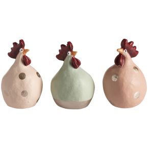 Nääsgränsgården Osterhühner Höhe 5,2 cm 3er Set puder, pistazie, aprikose