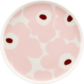 Marimekko Unikko Oiva Teller Ø 20 cm cremeweiß, hellrosa, kastanienbraun