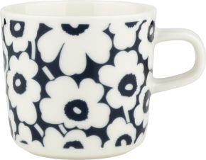 Marimekko Unikko Pikkuinen Oiva Tasse 0,2 l cremeweiß, dunkelblau