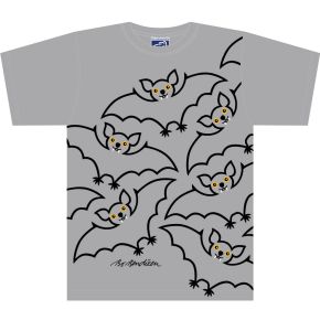 Bo Bendixen Unisex T-Shirt grau, schwarz Fledermaus