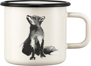 Muurla Teemu Järvi Fuchs Tasse / Becher Emaille 0,37 l creme, schwarz