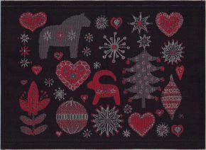 Ekelund Weihnachten / Winter Christnacht Tischset (Öko-Tex) 35x48 cm schwarz