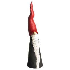 Nääsgränsgården Tomte Hoher Hut schmal Höhe 75 cm grau, rot